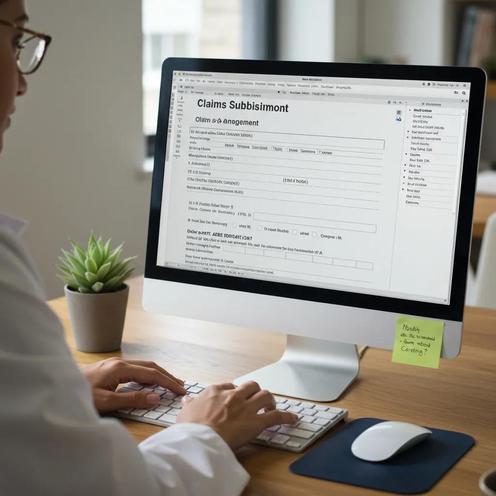 Healthcare provider submitting an insurance claim for ABA therapy